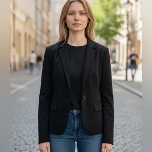 Gap Academy Classic true black dark academia two button tailred  blazer size 8